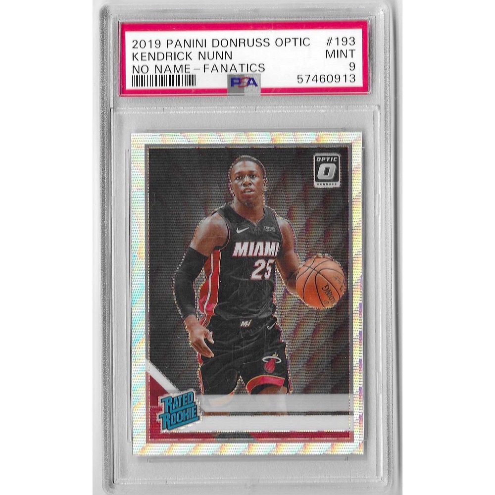 2019 Panini Donruss Optic #193 Kendrick Nunn No Name-Fanatics PSA 9 Miami Heat
